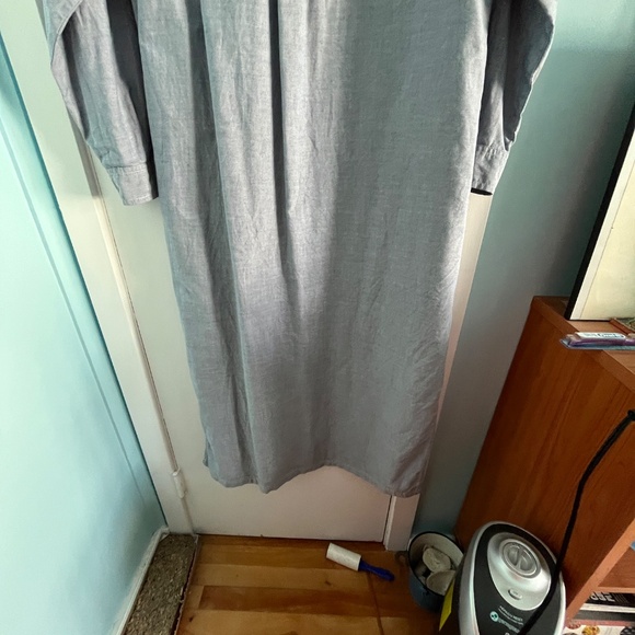 Vintage Eddie Bauer Oxford Shirtdress, M Tall, Blue - Picture 11 of 13